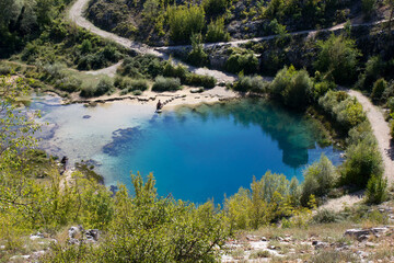 Fototapeta na wymiar Cetina spring in Croatia, Blue Eye, dalmatia Europe