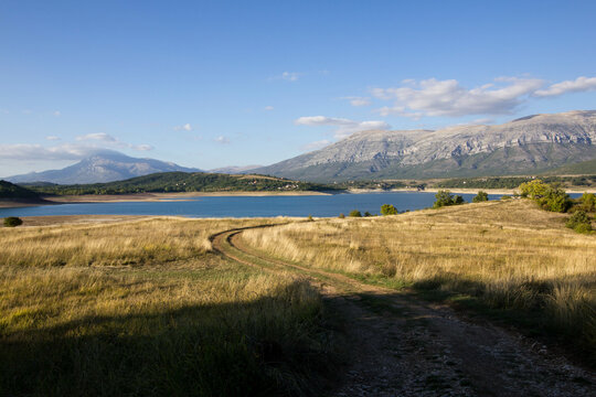 beautiful, large reservoir called perucko jezero, close to Cetina and the town Sinj, Croatia, Europe	