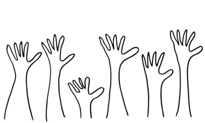 Applause hand draw on white background.vector illustration.