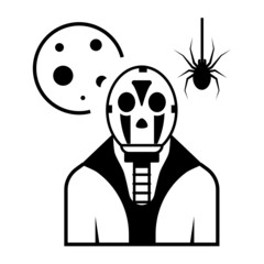 unpleasant Individual with Spider Concept, Creepiness Vector Icon Design, Halloween costume Symbol, Holiday Celebrations Face Mask Sign, Scary Monster characters Stock illustration