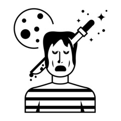 Knife Thru Head Headband Concept, undead creepy Vector Icon Design, Halloween costume Symbol, Holiday Celebrations Face Mask Sign, Scary Monster characters Stock illustration