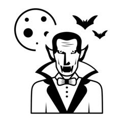 Blood Sucker Vampire with Bats Concept , Big teeth dracula Vector Icon Design, Halloween costume Symbol, Holiday Celebrations Face Mask Sign, Scary Monster characters Stock illustration