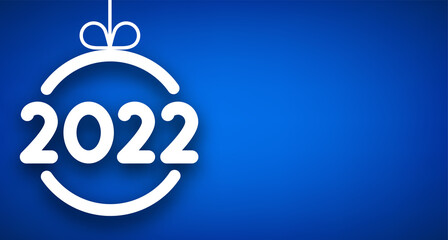 Hanging 2022 sign in round bauble frame.