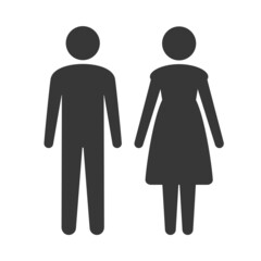 立っている男女2人のピクトグラム・アイコン：公共施設のサイン・カップル・LGBTQ