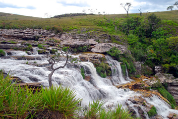 First waterfalls of the São Francisco River, located in the high part of the Serra da Canastra...