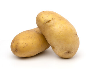 raw potatoes isolated on white background, with clipping path.