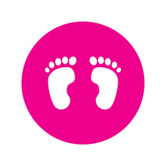 foot print baby girl icon vector