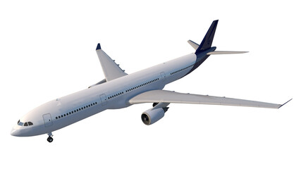 Airplane 2- Perspective F view white background 3D Rendering Ilustracion 3D