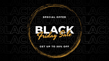 Sales promotion banner vector for black friday sale