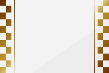 高級感のある市松模様背景　横位置　ホワイト＆ゴールド