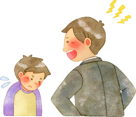 生徒を叱る先生(左向き)