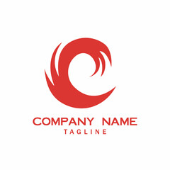 red wave logo vector design