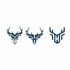 Deurstickers deer head logo vector design © Wisnu Bayu Aji