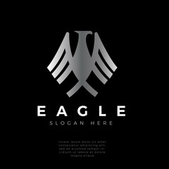 Falcon, hawk, eagle wings strong monogram logo design