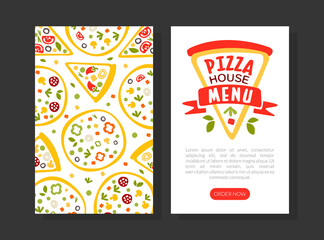 Pizza House or Pizzeria Menu Vector Vertical Template