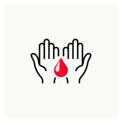 donation blood give hands icon vector illustration