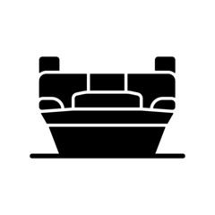 Rollover crash black glyph icon. Car flipping over onto roof. Vehicle loses balance. Head-on collision. High roof crush resistance. Silhouette symbol on white space. Vector isolated illustration