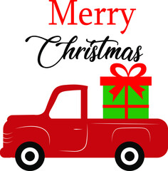merry christmas and red truck