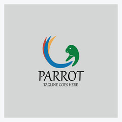 Parrot logo design template. Vector illustration