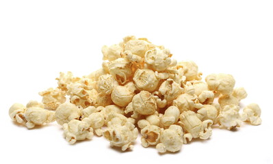 Popcorn pile isolated on white background