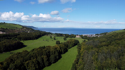 Fototapeta na wymiar Aerial photo of Glenarm Castle and Village Co Antrim N Ireland