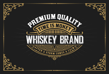 Whiskey label with old frames