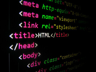 html, html5, source code, code, code html, title, programming language, markup language, html code on computer screen