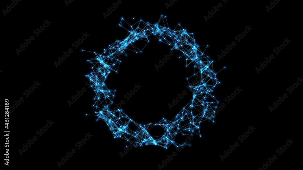 Sticker full expanding circle digital network concept logo type container