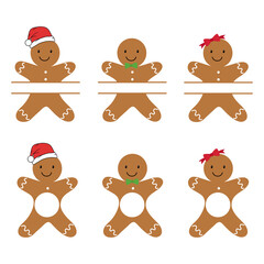 Christmas Gingerbread Monogram Frames. Christmas Vector.