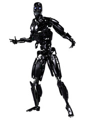 3D Rendering Male Robot on White