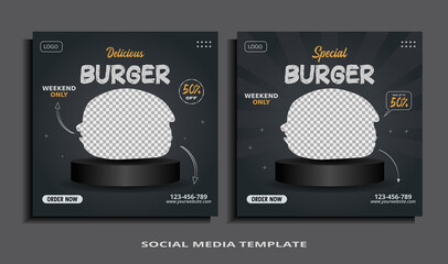 Social Media Banner Post Templates and feed posts, sales pitches, culinary promotions.