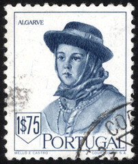 Postage stamps of the Portugal. Stamp printed in the Portugal. Stamp printed by Portugal.