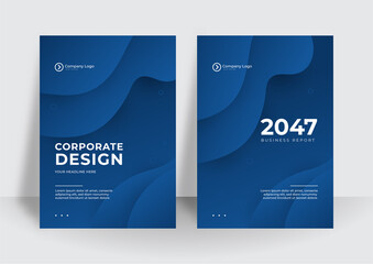 Modern blue corporate identity cover business vector design background. Flyer brochure advertising abstract background. Leaflet Modern poster magazine layout template. Annual report for presentation.