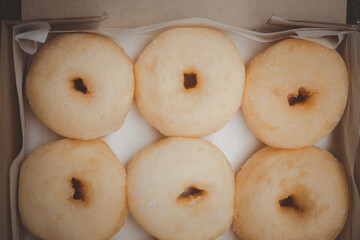 Homemade donuts with powdered sugar