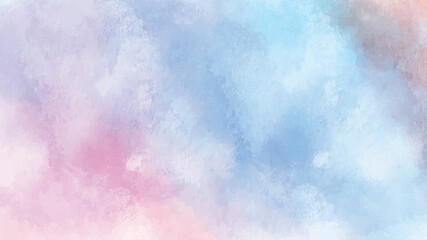 Watercolor hand drawn abstract horizontal background with strains. Blue red gradient watercolor fill texture background.