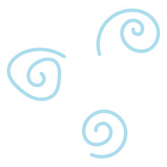 Lines rolled into a spiral, drawn vector by hand in doodle style, isolated elements for your design