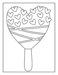 Coloring Book Pages for Kids. Coloring book for children. Ice Cream.