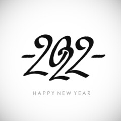 Black calligraphy 2022 logo design. Flat vector template