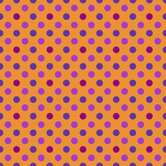 Simple polka dots on a orange background with Halloween color concept. Vector seamless pattern.