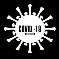 Coronavirus white  icon. COVID-19. Vector illustration.