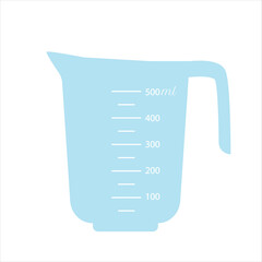 Large 0.5 liter measuring beaker. vector illustration