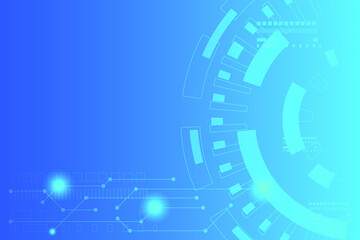 Obraz premium Abstract technology blue background with particles element of science and communication system. Futuristic computer concept and data information geometric.