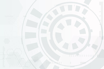 Circle board suface interface wallpaper of engineering. White and grey redial system of data structure. Modern and futuristic design electric background.