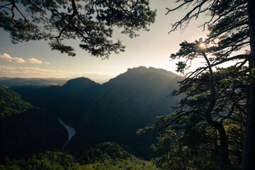 sunset in the mountains