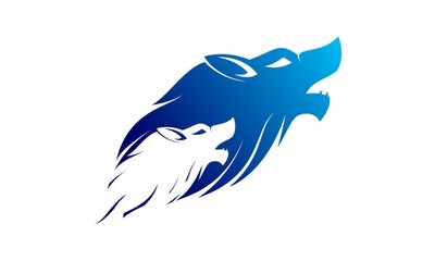 Obraz premium Elegant wolf head vector logo
