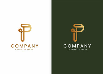 Letter P luxury logo design template