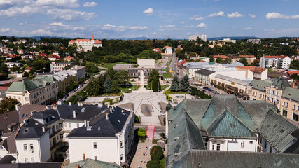 Fototapeta premium Aerial view of the town of Levice in Slovakia
