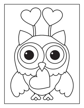 Coloring Book Pages for Kids. Coloring book for children. Owl.