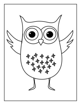 Coloring Book Pages for Kids. Coloring book for children. Owl.