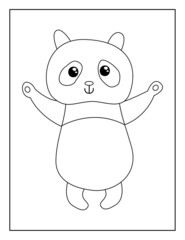 Coloring Book Pages for Kids. Coloring book for children. Panda.
